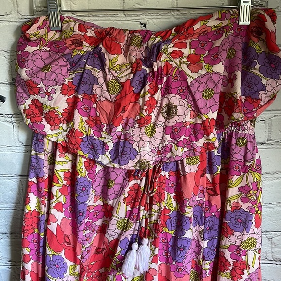 Japna Multicolor Floral Strapless Maxi Dress Size L - Picture 2 of 5